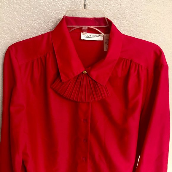 Awesome Deep‎ Pink 90s Business Casual/Professional Blouse - W 16 - Picture 6 of 9
